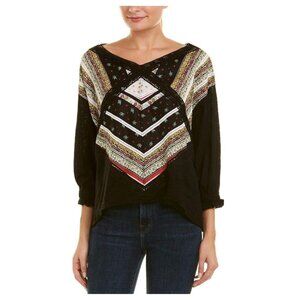 Free People Prairie Days Embroidered Top